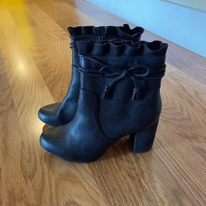 Covington Mid Ankle Boots with Leather String Bow